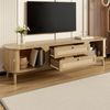 TV-Schrank im Landhausstil mit Rattan, 170x39,5x46 cm, Natural, für TVs bis 59 Zoll Bild 4