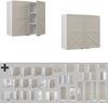 Küchenglasschrank Fame-Line GrauBeige 80 cm Vicco Bild 5