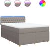 vidaXL Boxspringbett mit Matratze Taupe 140x200 cm Stoff 3289790 Bild 2