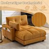 MODFU Schlafsofa Modernes Schlafsofa,Schlafsofa,mit weiche Kissen, Modernes Samt-Lounge-Sessel mit USB-Ladeanschluss, 3 Becherhaltern, seitlichen Taschen und klappbarem Kopfpolster, vielseitig für Wohnzimmer und Schlafzimmer, ideal für Komfort und Erho... Bild 3