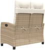 vidaXL Gartenbank Verstellbar mit Kissen Beige Poly Rattan 368229 Bild 5