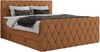 Boxspringbett, Doppelbett mit Fußteil, Multipocket-Matratzen und Topper, gestepptes Kopfteil und Front - MIREN KING DUO - 180 x 200 cm - Orange Stoff - H3 Bild 4