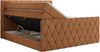 Boxspringbett, Doppelbett mit Fußteil, Multipocket-Matratzen und Topper, gestepptes Kopfteil und Front - MIREN KING DUO - 180 x 200 cm - Orange Stoff - H3 Bild 5