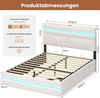 MSMASK Polsterbett mit Hydraulischem Stauraum, LED-Kopfteil & Ladestation (Ohne Matratze), Doppelbett, Jugendbett mit Lattenrost 140x200cm Bild 2