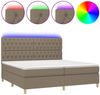 Boxspringbett mit Matratze & LED Stoff Taupe 200x200 cm, Härtegrad: H2 [3135705] Bild 2