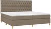 Boxspringbett mit Matratze & LED Stoff Taupe 200x200 cm, Härtegrad: H2 [3135705] Bild 3