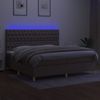 Boxspringbett mit Matratze & LED Stoff Taupe 200x200 cm, Härtegrad: H2 [3135705] Bild 4