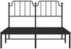 vidaXL Bettgestell mit Kopfteil, Metall, Schwarz, 150x200 cm Bild 5