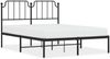 vidaXL Bettgestell mit Kopfteil, Metall, Schwarz, 150x200 cm Bild 2