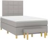 vidaXL Boxspringbett mit Matratze Stoff Hellgrau 120x200 cm, Härtegrad: H2 [3137141] Bild 3
