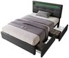 Ulife Polsterbett Doppelbett mit LED-Beleuchtung Höhenverstellbarem Kopfteil, 140x200cm Bild 5