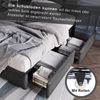 Ulife Polsterbett Doppelbett mit LED-Beleuchtung Höhenverstellbarem Kopfteil, 140x200cm Bild 3