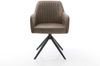 Drehstuhl Greg-Flex Mikrofaser Taupe Vintage Kreuzgestell breit Schwarz 360° drehbar Wippfunktion Taschenfederkern Bild 2
