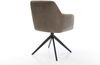 Drehstuhl Greg-Flex Mikrofaser Taupe Vintage Kreuzgestell breit Schwarz 360° drehbar Wippfunktion Taschenfederkern Bild 5