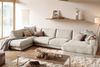 KAWOLA Sofa MADELINE Wohnlandschaft U-Form Cord cremeweiß Longchair rechts 86 x 224 x 425 cm Bild 2