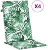 vidaXL Hochlehner-Auflagen 4 Stk. Blattmuster Stoff 361245 Bild 2