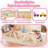 4er Set Klettergerüst mit Rutsche & Kletterbogen & Netz Klappabres Kletterdreieck Natur Bild 5