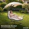 STEELSØN 'Nyria' Schwebeliege mit Sonnenschirm, Hängeliege mit Sitzpolstern, wetterfest, bis 120 kg belastbar, beige Bild 5