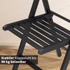 KHG 6er Set Klappstühle Holzstuhl Buche Schwarz, Esszimmerstuhl klappbar platzsparend, Balkonstuhl Massivholz lackiert, 45 x 79 x 50 cm Besucherstuhl, Gästestuhl Bild 4