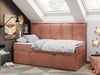 Kinderbett BANCO, Boxspringbetten für Kinderzimmer, Jugendbett, Einzelbett mit Matratze - Orange Velvet - Topper Visco Bild 3