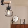 Wandleuchte, Käfig-Optik, Holz, schwarz, H 30 cm, MINA Bild 2