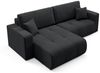 Ecksofa Sofa mit Schlaffunktion AUGUSTO in Stoff Wind Schwarz Ottomane Links Bild 4