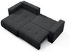 Ecksofa Sofa mit Schlaffunktion AUGUSTO in Stoff Wind Schwarz Ottomane Links Bild 2