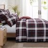 Bettwäsche 200x220 3 teilig Rot Tartan Muster Mikrofaser Reißverschluss Bild 3