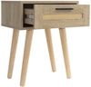 ML-DESIGN Nachttisch Nachtkommode Nachtschrank Nachtkonsole Nachtkästchen für Schlafzimmer (1-St), Beistelltisch Rattan mit 1x Schublade, laminierte Spannplatte Eiche Bild 2