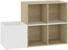 vidaXL Flur-Schuhschrank Weiß Sonoma Eiche 105x35,5x70cm Holzwerkstoff 808256 Bild 2