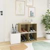 vidaXL Flur-Schuhschrank Weiß Sonoma Eiche 105x35,5x70cm Holzwerkstoff 808256 Bild 3