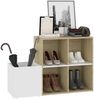vidaXL Flur-Schuhschrank Weiß Sonoma Eiche 105x35,5x70cm Holzwerkstoff 808256 Bild 4