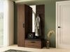 Beautysofa Garderoben-Set MARGARET Flurgarderobe mit Spiegel, (Kleiderschrank, Schuhschrank, Sitzbank, Kleiderstange, Flurmöbel-Set mit Lamellen), verschiedene Farben und Breiten Bild 2