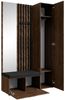 Beautysofa Garderoben-Set MARGARET Flurgarderobe mit Spiegel, (Kleiderschrank, Schuhschrank, Sitzbank, Kleiderstange, Flurmöbel-Set mit Lamellen), verschiedene Farben und Breiten Bild 3