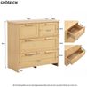 BBWL Sideboard Rattankommode 80 x 80 x 38 cm mit 4 Schubladen, Massivholzgriffen (Moderner Schubladenschrank aus MDF & Rattan für Schlafzimmer, Wohnzimmer, Flur, Esszimmer – Kippsicherung & viel Stauraum – Pflegeleicht & vielseitig einsetzbar) Bild 3