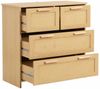 BBWL Sideboard Rattankommode 80 x 80 x 38 cm mit 4 Schubladen, Massivholzgriffen (Moderner Schubladenschrank aus MDF & Rattan für Schlafzimmer, Wohnzimmer, Flur, Esszimmer – Kippsicherung & viel Stauraum – Pflegeleicht & vielseitig einsetzbar) Bild 4