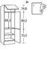 Kühlschrank-Umbau Optimal / Opti-Kult, Holzwerkstoff, Kunststoff, Weiß, 60 x 207 x 57 cm Bild 2