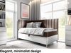 MEBLINI Kinderbett mit Bettkasten MAYA 3 100x200 Links – H3/Braun Samt Gepolstert Einzelbett mit Matratze - Polsterbett mit Stauraum - Bett mit Kopfteil – Stauraumbett Bild 2