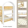 Kinder Etagenbett Mit Dreistufigem Regal & Trittleiter Bettgitter Kiefer Spanplatte Weiß/Natur,90x200 cm Bild 5