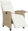 vidaXL Gartensessel mit Beistelltisch Verstellbar Beige Poly Rattan 4108277 Bild 4