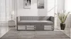 Vente-unique - LAOZIA Bett Stoff Schokoladenbraun - B 85 cm x H 79 cm x L 213 cm Bild 2