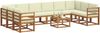 vidaXL Outdoor-Sofagarnitur mit Kissen 11 pcs Natur und Creme 3367073 Bild 3