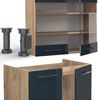 Küchenzeile Fame-Line Dunkelblau Hochglanz/Goldkraft Eiche 235 cm , AP Eiche Vicco Bild 5