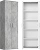 mokebo® Mehrzweckschrank 60cm Breite mit Einlegeböden 'Der Lange' moderner Aktenschrank in Grau aus Holz, Schrank & Haushaltsschrank | 60 x 180 x 34 (B/H/T in cm) | Betonoptik Bild 4