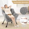 Sessel mit Armlehnen & Seitentasche & Fußstütze Relaxsessel Loungesessel Fernsehsessel Grau Bild 3