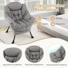 Sessel mit Armlehnen & Seitentasche & Fußstütze Relaxsessel Loungesessel Fernsehsessel Grau Bild 5