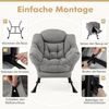 Sessel mit Armlehnen & Seitentasche & Fußstütze Relaxsessel Loungesessel Fernsehsessel Grau Bild 4