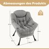 Sessel mit Armlehnen & Seitentasche & Fußstütze Relaxsessel Loungesessel Fernsehsessel Grau Bild 2