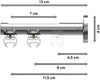 Innenlauf-Gardinenstangen-Set Siteno Savio 140 cm, 2-läufig, 20 mm Ø Chrom Bild 2