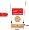 Holz Schaukelsitz für Kinder und Erwachsene, Outdoor mit Hanfseil, bis 100 kg Bild 3